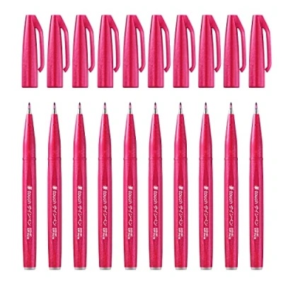 Afbeelding van Pentel Arts Brush Sign Pen SES15C B2X Penseelstift, framboosrood