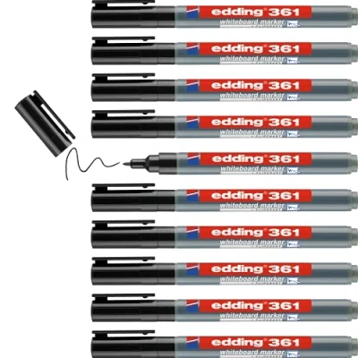 Afbeelding van Viltstift edding 361 whiteboard rond 1mm zwart