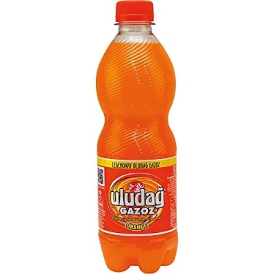 Afbeelding van Uludag Gazoz 12 flessen Turkse limonade met wegwerpstatieboekje, 0,5 l, oranje