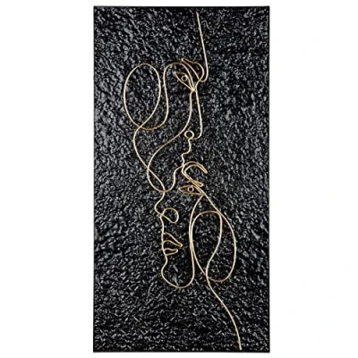 Afbeelding van metalen muurdecoratie relief &quot;Affetto&quot; love metaal zwart 4x41x81