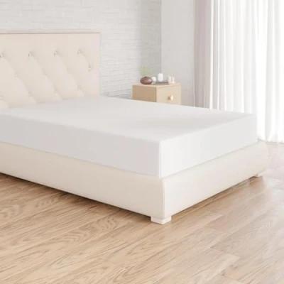 Image de Amazon Basics Drap housse en jersey, blanc 90 x 200 cm