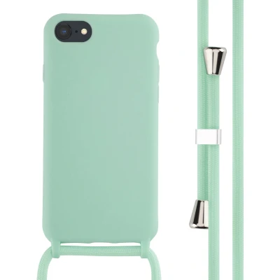 Afbeelding van iMoshion hoesje met koord Geschikt voor iPhone SE (2022) / (2020) 8 7 Siliconen Mintgroen