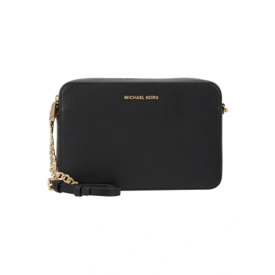 Afbeelding van Michael Kors Jet Set Lg Crossbody Golden Chain Bag black Damestas