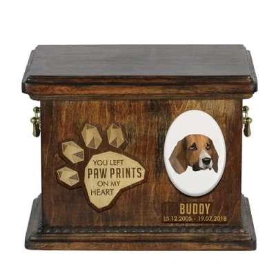 Afbeelding van Beagle urn hond gepersonaliseerde met gravure voor hondenas
