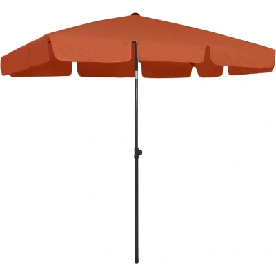 Afbeelding van vidaXL Parasol de Plage Abri Soleil Jardin Patio Terrasse Extérieur Anti UV décoloration Terre Cuite 200x125 cm