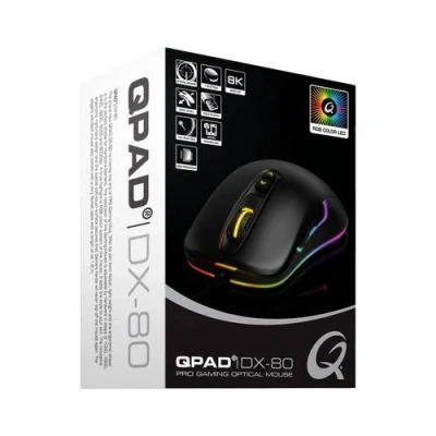 Image de Qpad DX 80 Souris pour droitiers optique 7 boutons filaire USB noir soyeux