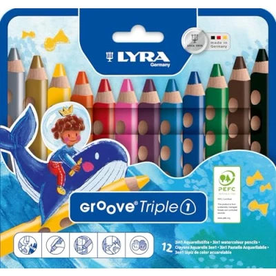 Afbeelding van LYRA Groove Triple 1 etui met 12 kleurpotloden