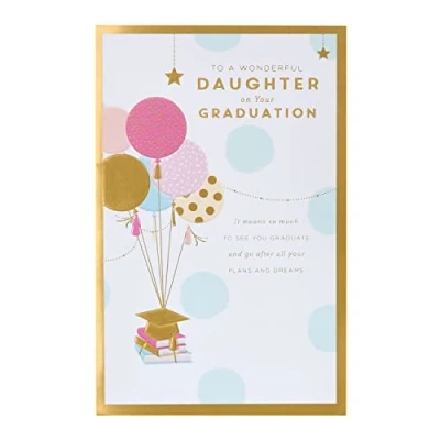 Afbeelding van UK Greetings Afstudeerkaart voor meisjes met envelop Ballonmotief
