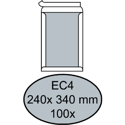 Afbeelding van Envelop Quantore bordrug EC4 240x340mm zelfkl. wit 100stuks