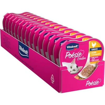 Afbeelding van Vitakraft Poésie Saus Alu Kattenvoer Kip &amp; Groente 15 x 85 g