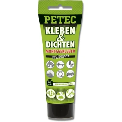 Afbeelding van PETEC 94270 Afdichtmiddel, kit 40C +100C Tube 80 UV bestendig, Elastisch, Uithardend, Over te lakken Zwart