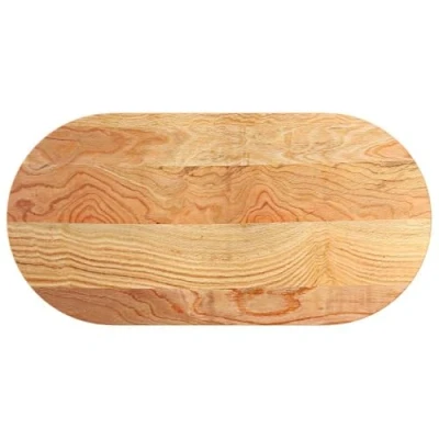 Afbeelding van vidaXL Tafelblad 100x50x2 cm ovaal massief eikenhout lichtbruin
