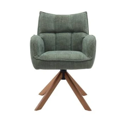 Afbeelding van Giga Living Eetkamerstoel Marilla Groen/Eikenhout 59x65x86cm Set van 2