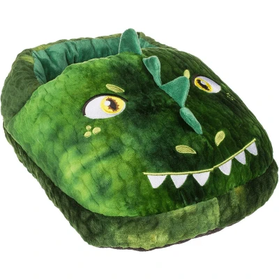 Afbeelding van Out of the Blue voetenwarmer groot slof dinosaurus one size 30 x 27 cm dierensloffen