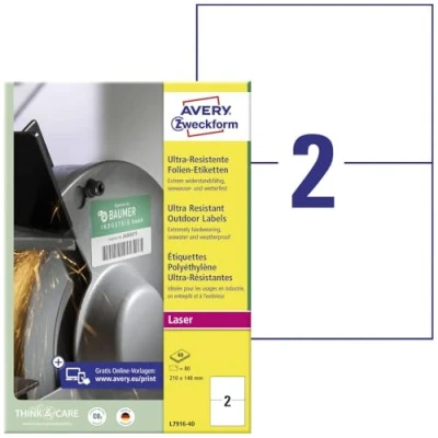 Image de avery zweckform etiquette ultra r&#039;sistante en film noir