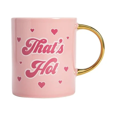 Afbeelding van FACKELMANN Paris Hilton That&#039;s Hot Tasse à café en céramique, 450 ml, élégante, avec inscription allemand Hilton, idéale pour un usage quotidien, ne passe pas au micro ondes