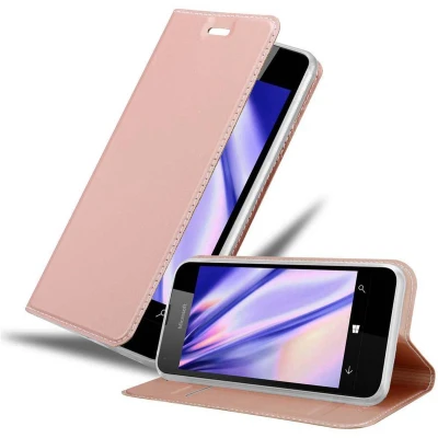 Afbeelding van Cadorabo Hoesje geschikt voor Nokia Lumia 550 in CLASSY ROSE GOUD Beschermhoes met magnetische sluiting, standfunctie en kaartvakje Book Case Cover Etui