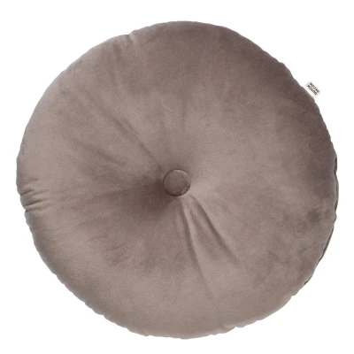 Afbeelding van Dutch Decor OLLY Sierkussen rond velvet 40 cm Driftwood taupe
