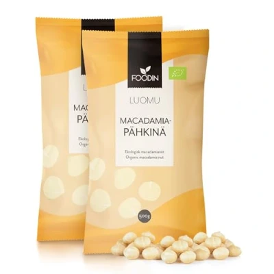 Image de FOODIN Noix de macadamia bio Whole 1 kg 100 % Aliments crus et graisses insaturées Qualité supérieure Sans gluten végétalien 2 x 500 g