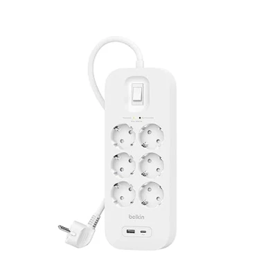 Image de Belkin Connect Protection contre les surtensions avec ports USB C et A connecteurs de sortie : 6 2 m cordon