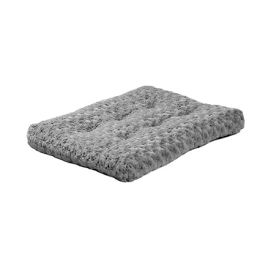 Afbeelding van MidWest Homes for Pets Model 40618 SGB pluche bed, 45,7 cm lang, voor miniatuurhonden/katten, gearceerd golfpatroon, mokka