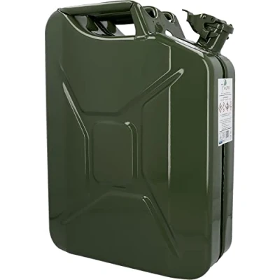 Afbeelding van Unitec Benzine jerrycan 20 liter plaatstaal voor alle soorten brandstoffen BAM goedgekeurd groen