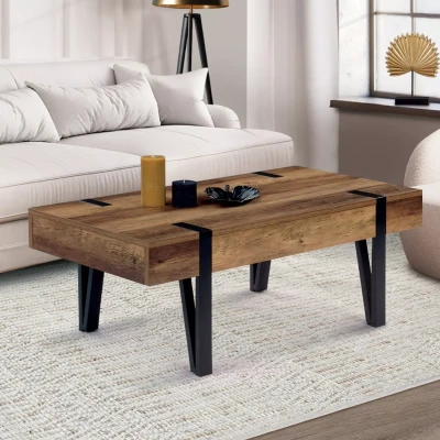 Image de Table basse AUSTRIA 1 tiroir bois pied épingle