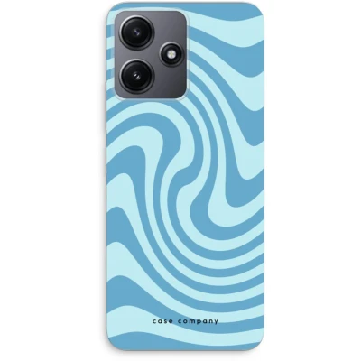 Afbeelding van Case Company® hoesje geschikt voor Xiaomi Redmi 12 Swirl Blauw Soft Cover Telefoonhoesje Bescherming aan alle Kanten en Schermrand