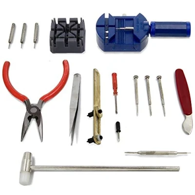 Afbeelding van MMOBIEL 16 delige Professioneel Horlogemaker Sieradenreparatie Toolkit incl. Horloge Band Pin Link Verwijderaar, Achterkant Opener Schroefmoersleutel voor Reparaties en Plaatsen van de Batterijen