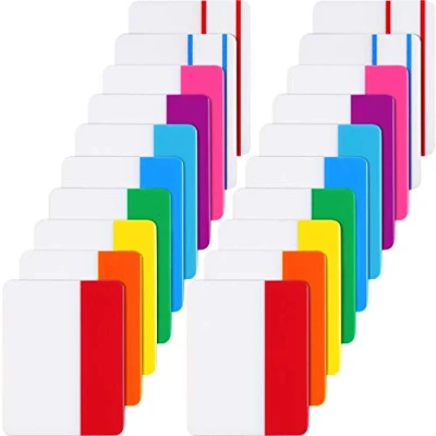 Afbeelding van Tabbladen met 400 stuks, kleverige indextabbladen, 5 cm, vlaggen van beschrijfbare en herpositioneerbare bestanden voor pagina&#039;s of boekenmarkers, 20 sets 10 kleuren (stijl A, stuks)