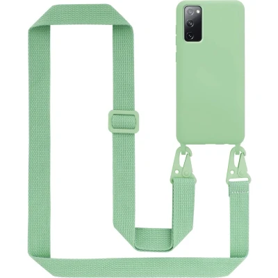 Afbeelding van Cadorabo Mobiele telefoon ketting geschikt voor Samsung Galaxy S20 FE in LIQUID LICHT GROEN Silicone beschermhoes met lengte verstelbare koord riem