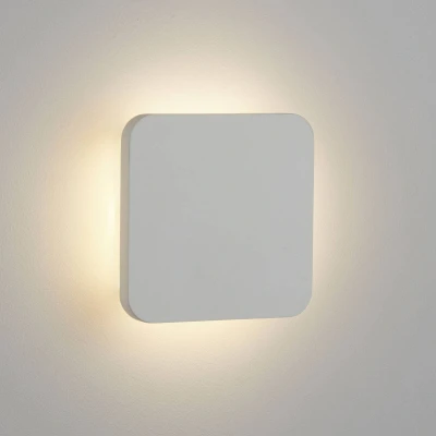Afbeelding van LED wandlamp Gypsum 15x15cm van witte gips