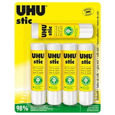 Afbeelding van UHU Stic, de bewezen lijmstift plakt sterk, snel en duurzaam, 5 x 21 g