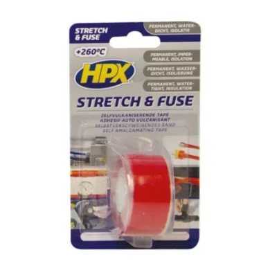 Afbeelding van HPX Stretch &amp; Fuse Vulkaniserende Tape Rood 25 Mm X 3 Meter Lijm, Kit