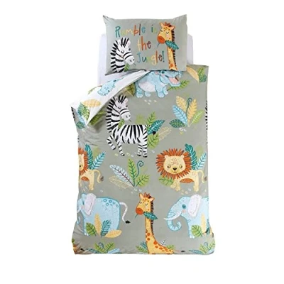 Afbeelding van Dekbedovertrek Rumble In The Jungle katoen / polyester Oerwoud dekbed eenpersoons geschikt voor 140 x 200 cm.