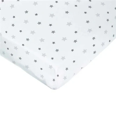 Image de DOMIVA Drap housse ImprimÃ© Ã©toiles Jersey oeko Tex Blanc 70 x 140 cm