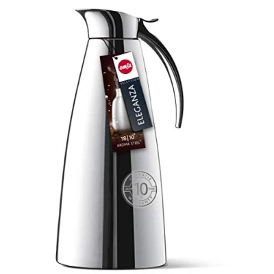 Image de Emsa 502489 eleganza pichet isotherme, fermeture easy open, acier inoxydable, 1l