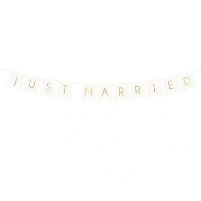 Afbeelding van Just Married Wit Goud 2.5 meter