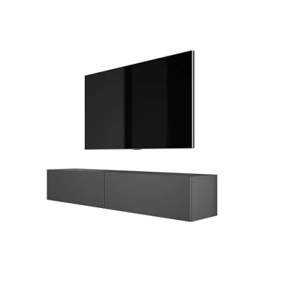 Afbeelding van 3E 3xE living.com Laag hangende tv meubel B: 170 cm, hoogte 34 diepte 32 antraciet