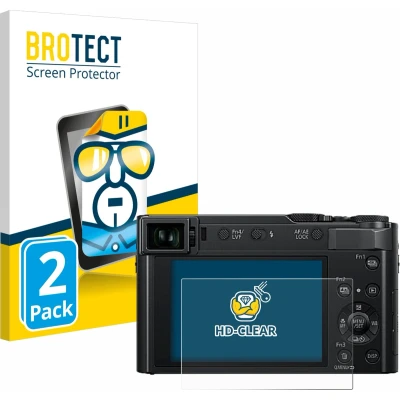 Afbeelding van BROTECT Screenprotector voor Panasonic Lumix DC TZ202D Folie Beschermfolie transparant (2 Stuks)