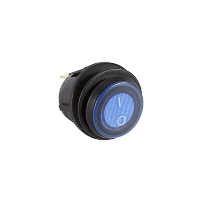 Afbeelding van Keenso Auto Tuimelschakelaar 12V 16A LED, ronde schakelaar verlicht blauw licht SPST op besturingspen 3