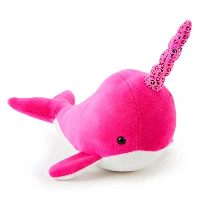 Afbeelding van Zappi Co Narval Roze pluche dier voor kinderen, speelgoed, 16 18 cm, dierencollectie, safari, pasgeborenen, eerste kind