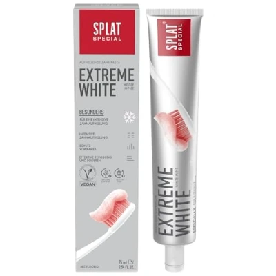 Afbeelding van SPLAT Extra witte speciale tandpasta voor tanden, 92,9% natuurlijke witmakende in praktisch 75 ml pakket
