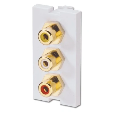 Image de LINDY Modular AV Face Plate System Phono Snap in Block Plaque modulaire enclenchable