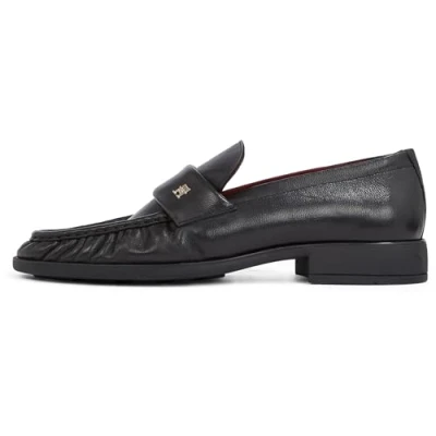 Afbeelding van Tommy Hilfiger Loafer Pleated TOE Instappers, Dames, Maat: 37, Black Leer