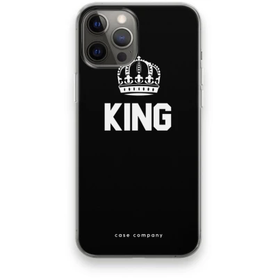 Afbeelding van Case Company® hoesje geschikt voor iPhone 12 Pro Max King zwart Soft Cover Telefoonhoesje Bescherming aan alle Kanten en Schermrand