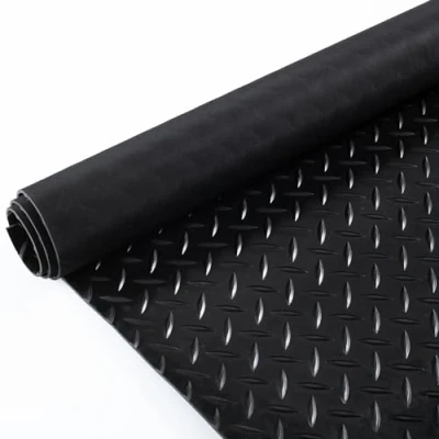 Afbeelding van ANRO Rubberen matten, per meter, geribbelde look, 100 cm breed, 3 mm dik, zwart 320 x