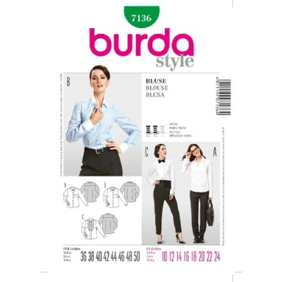 Afbeelding van Burda Naaipatroon 7136 Blouse in variatie