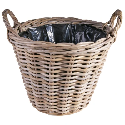 Afbeelding van Mand Rotan Antique Grey D40H30CM Van der Leeden