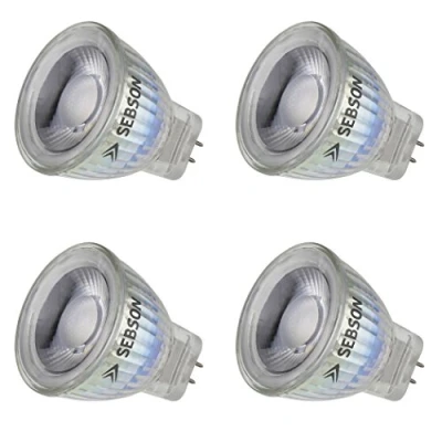 Afbeelding van SEBSON Set van 4 GU4/MR11 LED lampen, warm wit, 3 W, komt overeen met 20 W gloeilamp, 220 lm, 36 graden, 12 V DC Ø 35 x 40 mm